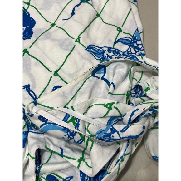 Lilly Pulitzer White and Blue Sea Print Cotton Summer Dress sz Med 0 - Picture 10 of 10